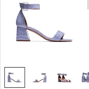 NEW never worn light blue croc skin l’Intervalle sandals made in Spain size 36